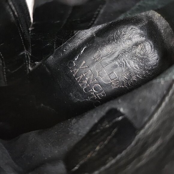 Vince Camuto Franell Leather Black Western Bootie Heel Boot - Picture 9 of 16